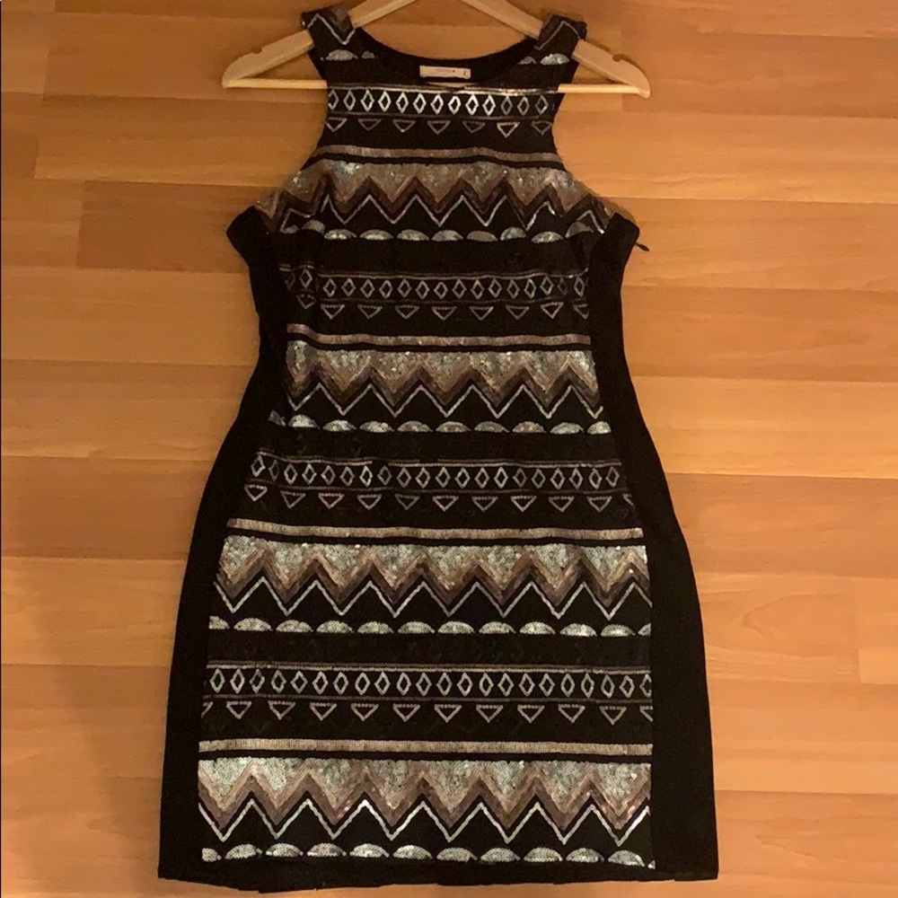Black Sequin Mini Dress